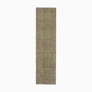 Vintage Beige Overdyed Runner Rug