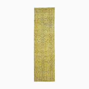 Tapis de Couloir Vintage Surteinté Jaune