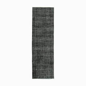 Vintage Black Overdyed Runner Rug