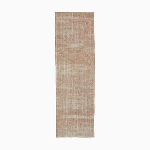 Vintage Beige Overdyed Runner Rug