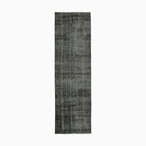 Vintage Black Overdyed Runner Rug