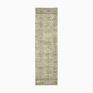 Vintage Beige Overdyed Runner Rug