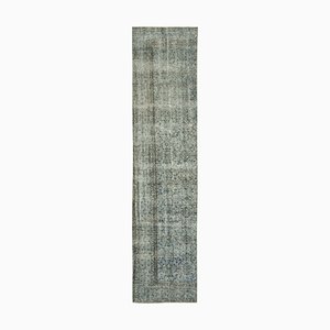 Vintage Blue Overdyed Runner Rug