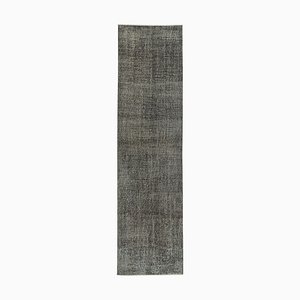 Vintage Black Overdyed Runner Rug