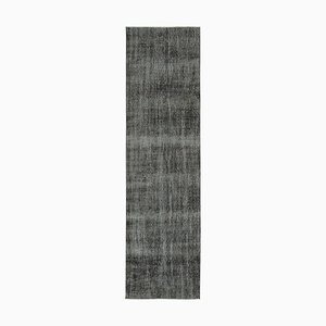 Vintage Black Overdyed Runner Rug