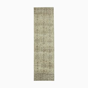 Vintage Beige Overdyed Runner Rug