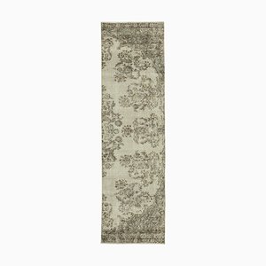 Vintage Beige Overdyed Runner Rug