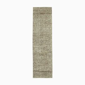 Vintage Beige Overdyed Runner Rug