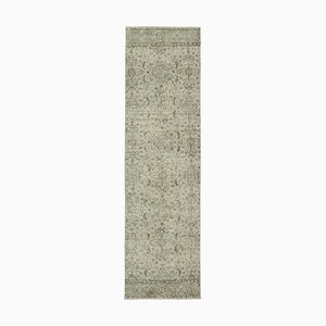 Vintage Beige Overdyed Runner Rug