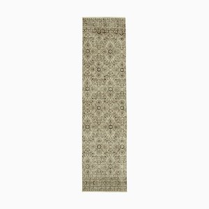 Vintage Beige Overdyed Runner Rug