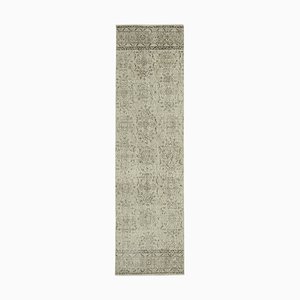 Vintage Beige Overdyed Runner Rug