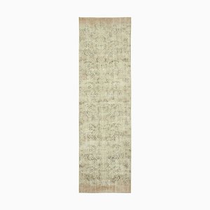 Vintage Beige Overdyed Runner Rug