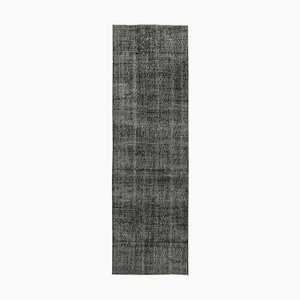 Vintage Black Overdyed Runner Rug