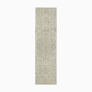 Vintage Beige Overdyed Runner Rug