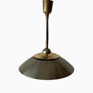 Lámpara colgante alemana de metal cromado y dorado de TZ, años 70