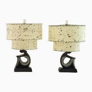 Black Figurative Table Lamps from F.A.I.P, 1950s, Set of 2
