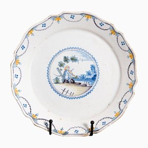 French Faience Plate from Nevers, 1700s