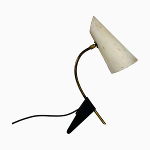 Brass and Metal Table Lamp attributed to Louis Kalff, 1950s