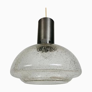 Brass and Ice Glass Pendant Lamp from Doria Leuchten, 1960s