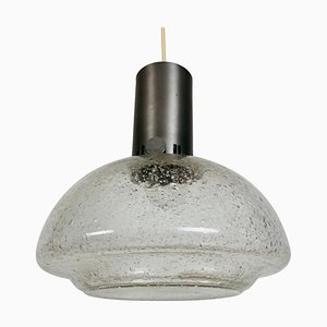 Lampe à Suspension en Laiton et Verre Givré de Doria Leuchten, 1960s