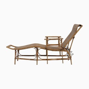 French Art Deco Lounge Chair in Rattan, 1920s