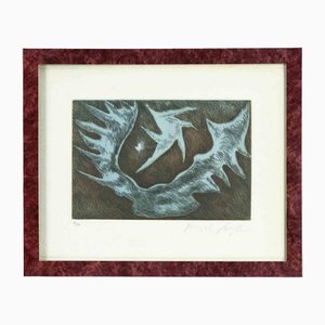 Pericle Fazzini, Abstract Composition, 1970s, Etching, Framed