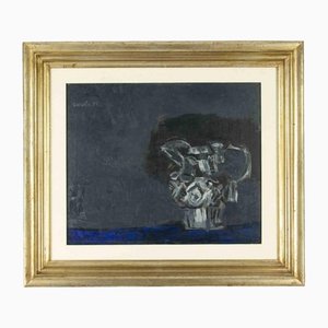 Antonio Scordia, Crystal Pitcher, Oil on Canvas, 1955, Framed