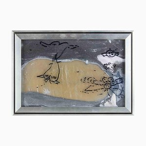 Guelfo Bianchini, Fantastic Animals, Original Mixed Media, 1970s, Framed