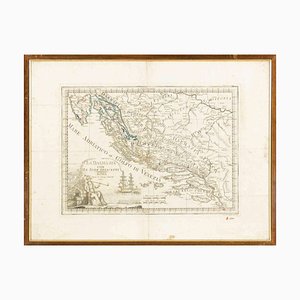 Giovanni Mignani, Mapa de Dalmacia e islas adyacentes, aguafuerte, 1792, enmarcado