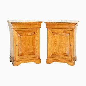 Cherry Wood Bedside Tables from Consorzio Mobili, Italy, Set of 2