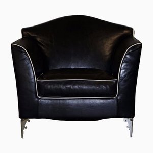 Set of Avalon Armchairs in Black Leather by Nella Vertrina for IPE Cavalli, 2017
