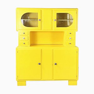 Italian Double Body Chest of Drawers in Bright Yellow Wood, 1960s