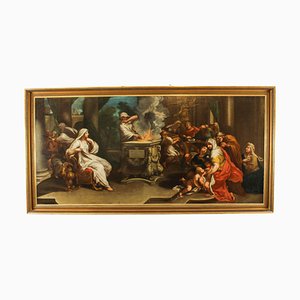 Odoardo Vicinelli Letterfourie, Sacrifice à Minerva, 18ème Siècle, Huile sur Toile, Encadrée