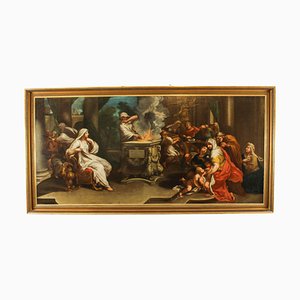 Odoardo Vicinelli Letterfourie, Sacrificio a Minerva, siglo XVIII, óleo sobre lienzo, enmarcado