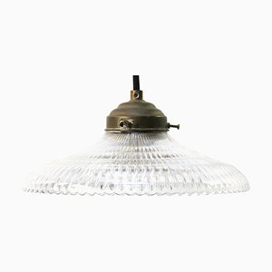 Vintage Industrial Glass Pendant Lamp from Holophane
