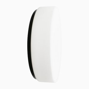 Weiße runde Deckenlampe aus Opalglas von Bega Limburg