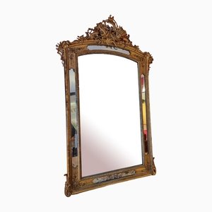 Espejo estilo Luis XVI grande de madera dorada