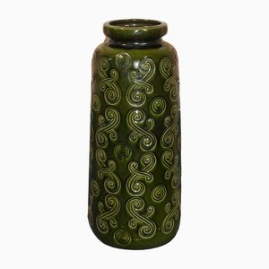 Vaso da terra nr. 219/40 vintage in ceramica verde di Scheurich, anni '70