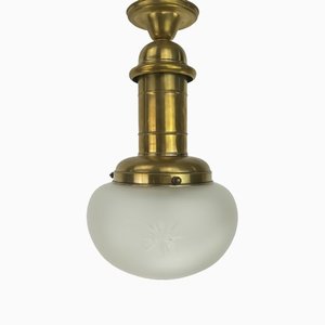 Brass Maritim Ship Ceiling Lamp, 1890s