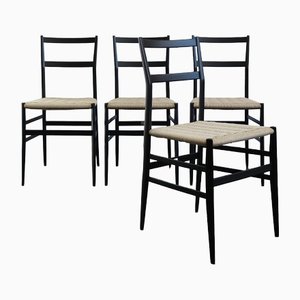 Superleggera Stühle von Gio Ponti für Cassina, 1950er, 4er Set