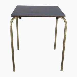 Square Bar Table in Blue Formica and with Metal Structure, Italy 1960