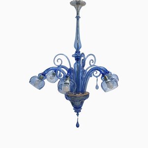 Blue Chandelier attributed to Venini, 1930