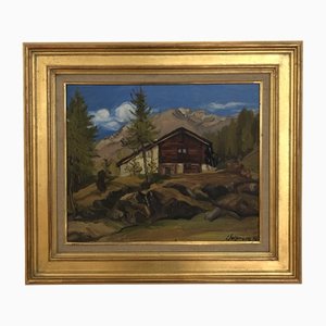 Louis Henri Salzmann, Chalet en montagne, 1937, Oil on Canvas