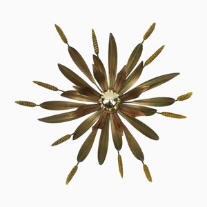 Florentine Italian Metal Ceiling Lamp, 1960s