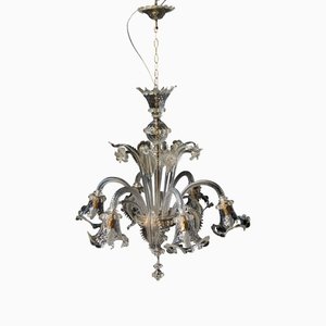 Vintage Murano Glass Chandelier attribiuted to Toso, 1980