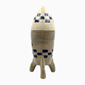 Ceramic Rocket Ship Bottle or Decanter, France, 1940s or 1950s