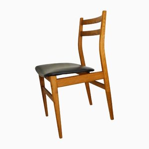 Scandinavian Chair in Wood and Imitation Leather, 1960s