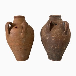 Small Turkish Terracotta Pots, Set of 2