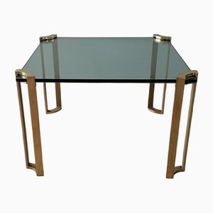 Vintage Hollywood Regency Coffee Table in Brass and Glass by Peter Ghyczy, 1970s