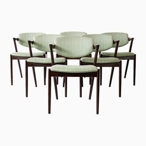 Mid-Century Danish Model 42 Dining Chairs by Kai Kristiansen for Schou Andersen, 1960s, Set of 6